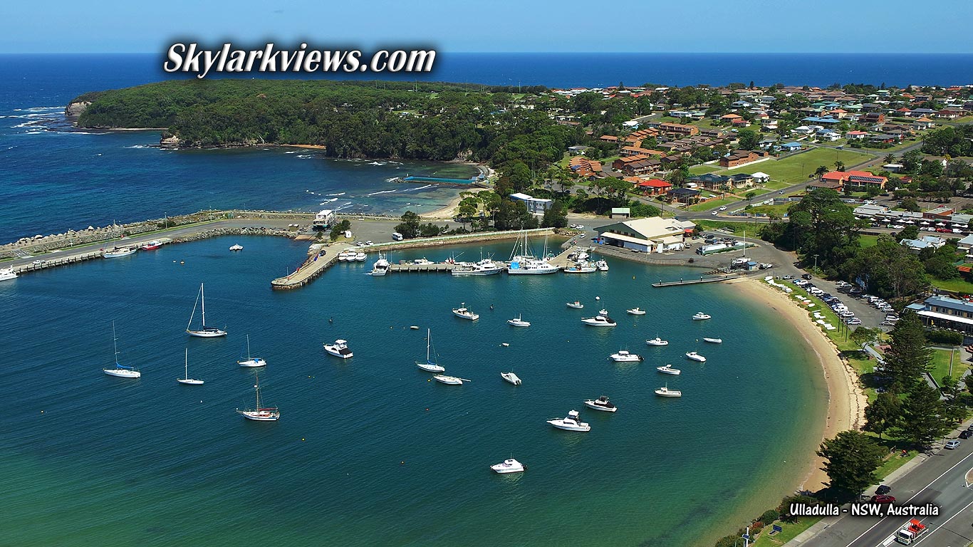 aerial view to harbour with plenty of boats