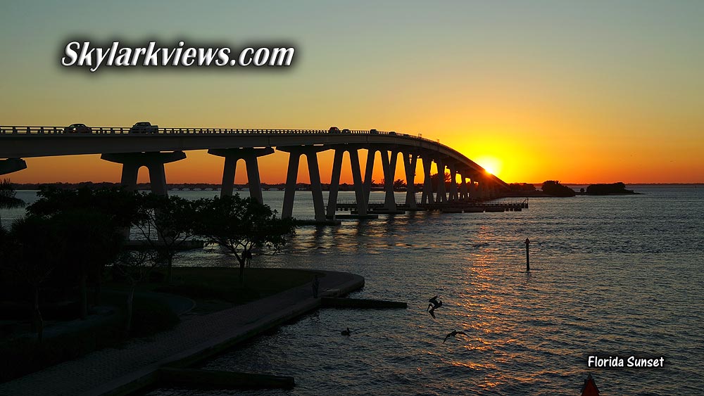 bridge in front of beautiful sunset