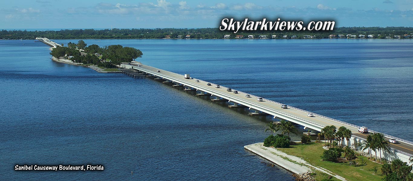 aerial view of road above water