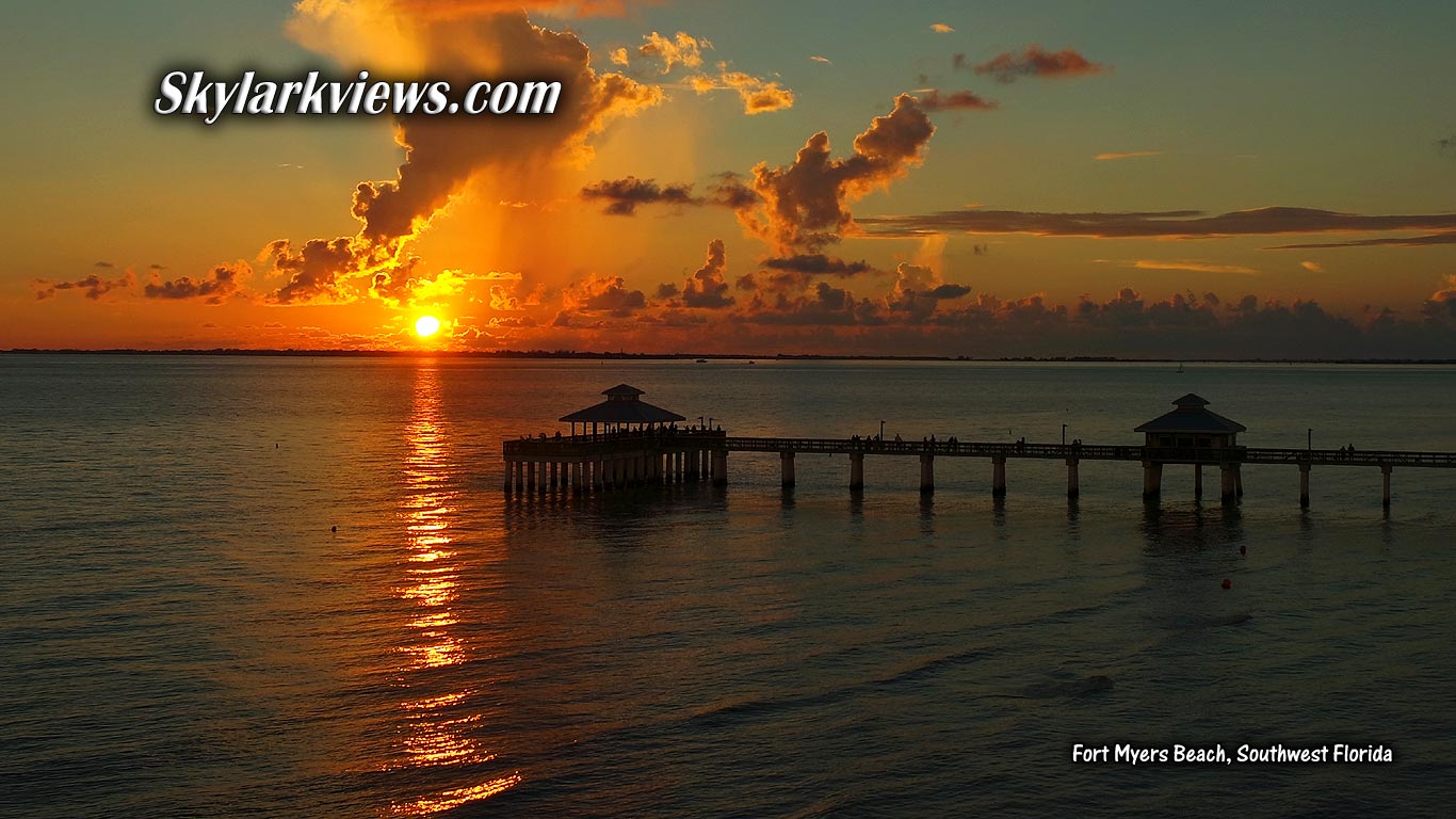 view into the sunset over jetty