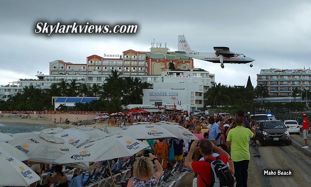 plane a few meters over people