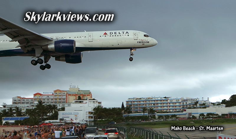 757 jet just before landing